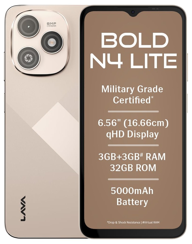Lava Bold N4 Lite (Empire Gold, 3GB RAM, 32GB Storage)