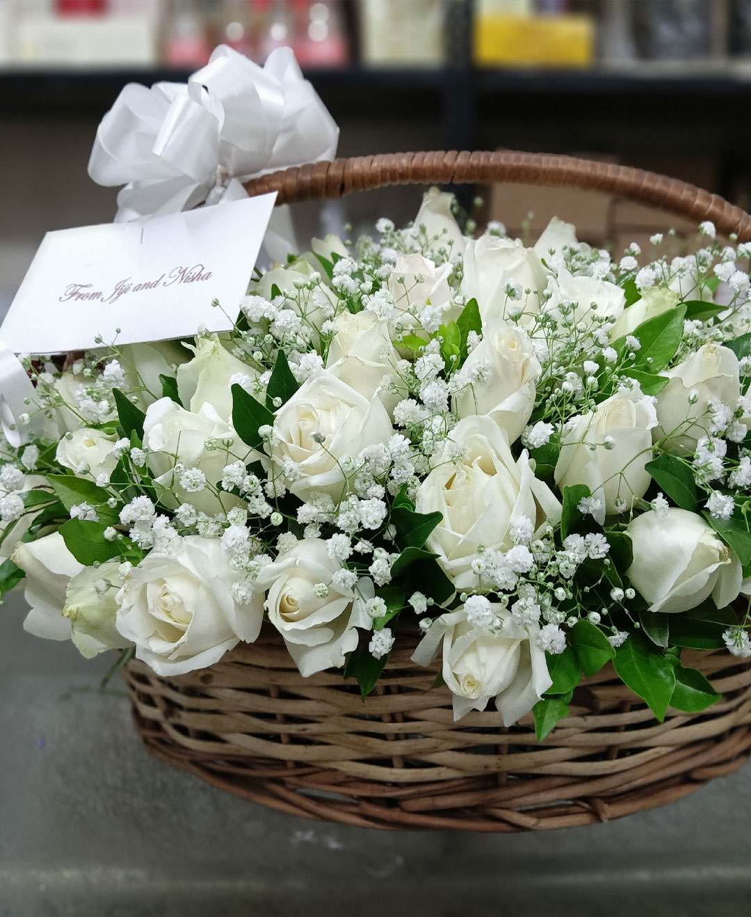 Pure Bliss Rose Basket